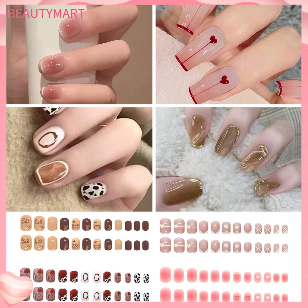 1 Bộ Móng Tay Giả Mờ Liền Mạch Có Thể Tháo Rời