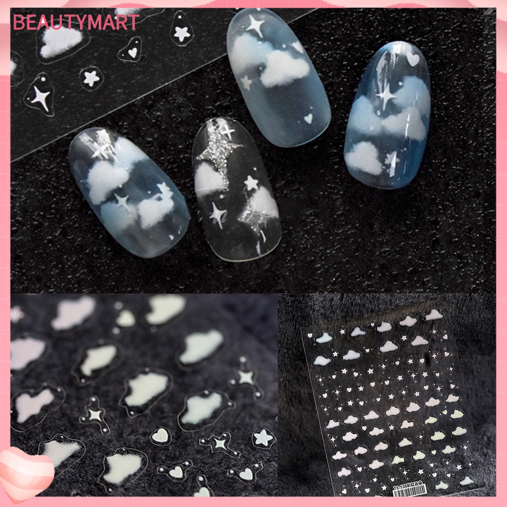 Miếng Dán Trang Trí Móng Tay Hình Đám Mây Nhiều Màu Siêu Mỏng
