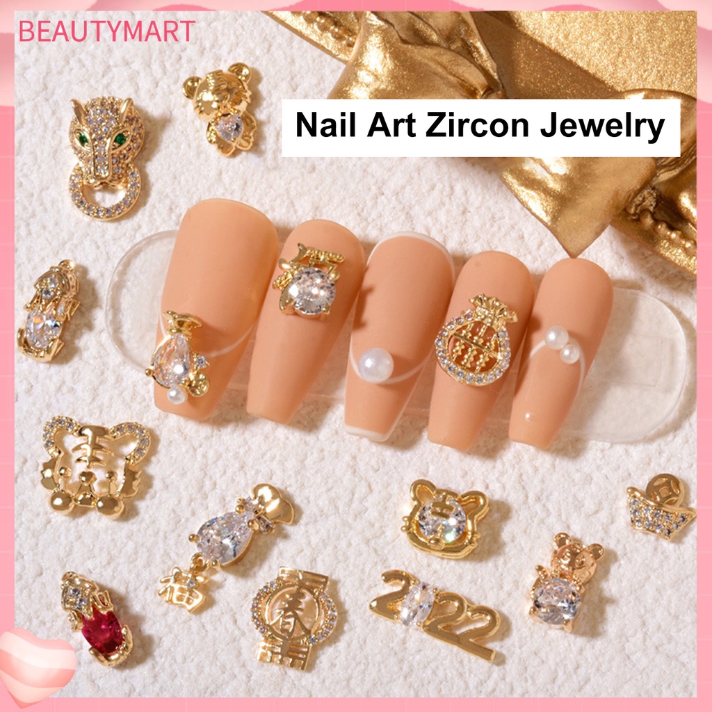 Phụ Kiện Đính Đá Zirconia Trang Trí Móng Tay Mừng Năm Mới 2022