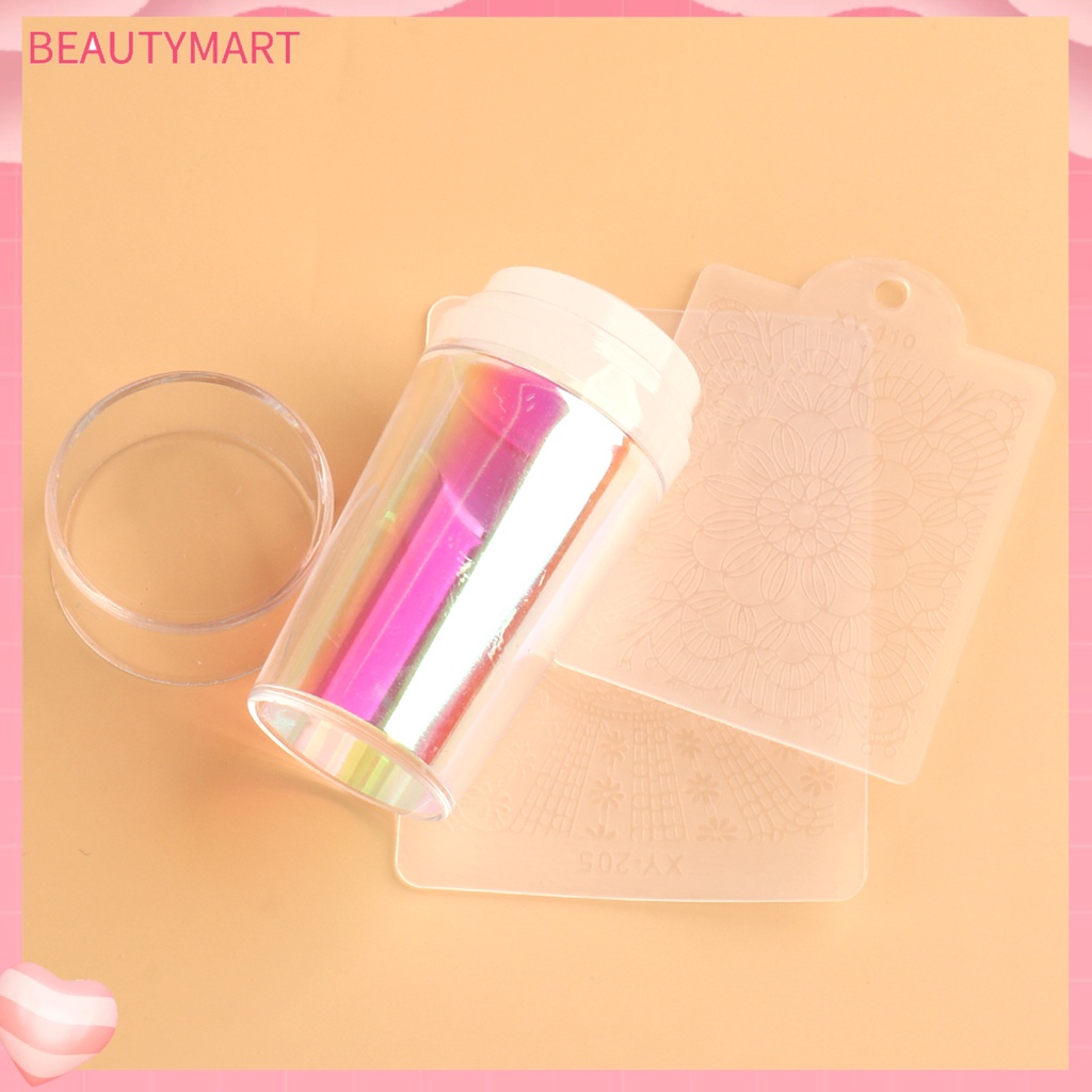 1 Bộ Dụng Cụ In Hình Móng Tay Bằng Silicon Hình Tròn Trong Suốt Tái Sử Dụng Được Không Biến Dạng