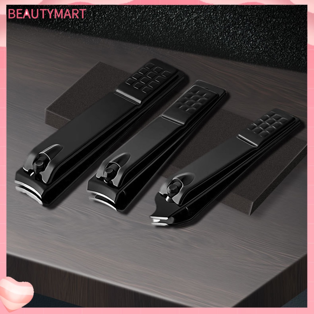 Kềm Cắt Móng Tay 3 Kiểu Cong Bằng Thép Không Gỉ Màu Đen