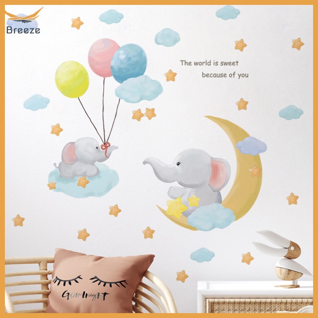 Sticker Dán Tường Tự Dính Họa Tiết Hoạt Hình Dễ Thương Bắt Mắt