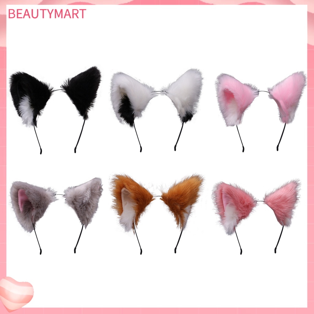 Băng Đô Tai Mèo Lông Xù Tinh Tế Dùng Hóa Trang Tiệc Tùng