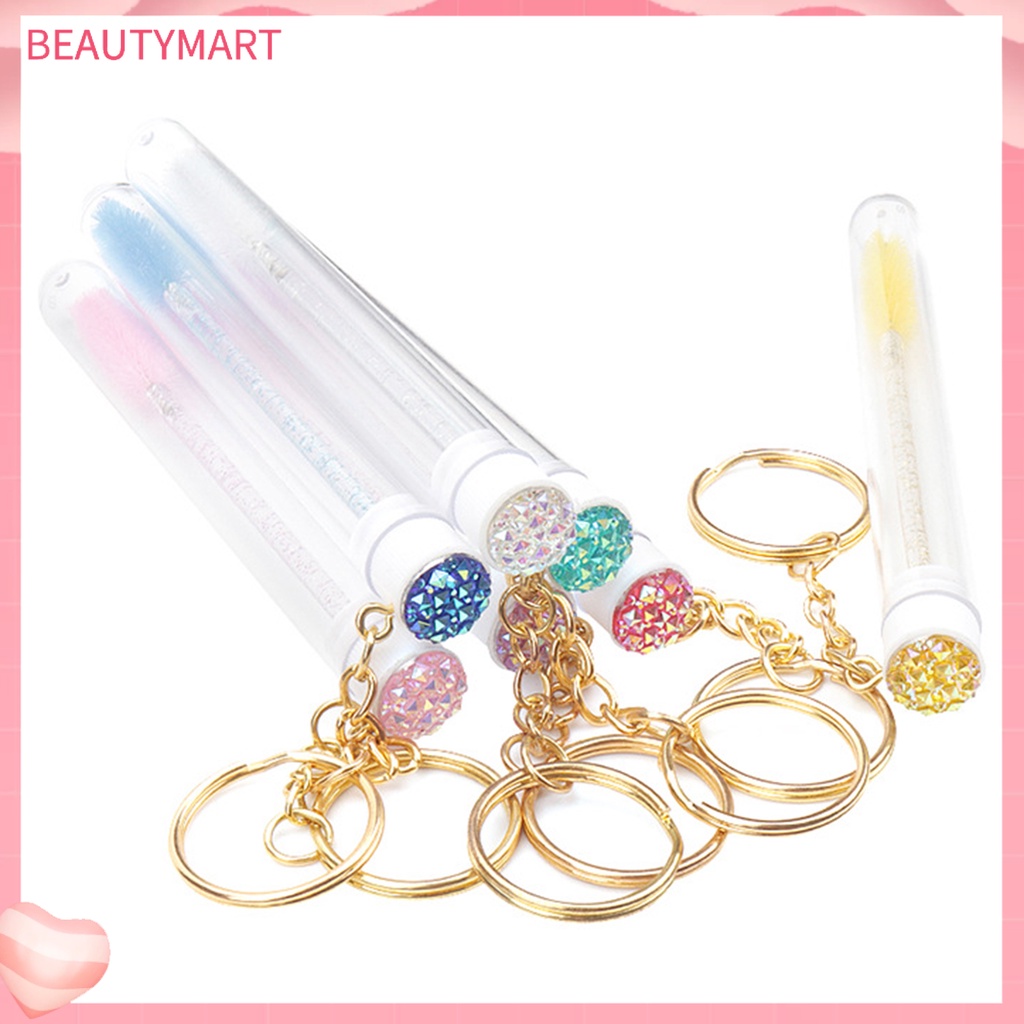 1 Bộ Cọ Chải Lông Mi Bằng Nhựa Đính Đá Pha Lê Nhân Tạo Với Khóa Cài Thời Trang Dành Cho Bạn Nữ