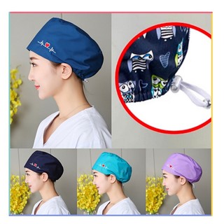 Mũ tròn co giãn thêu họa tiết cho bác sĩ / y tá / nha khoa