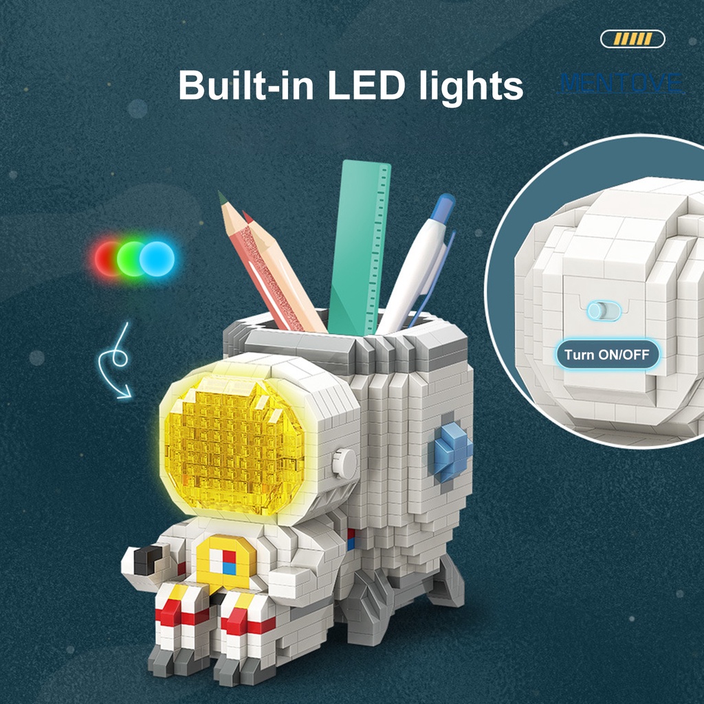 1 Bộ Đồ Chơi Lắp Ráp Phi Hành Gia Mini Màu Sắc Tươi Sáng Cho Bé