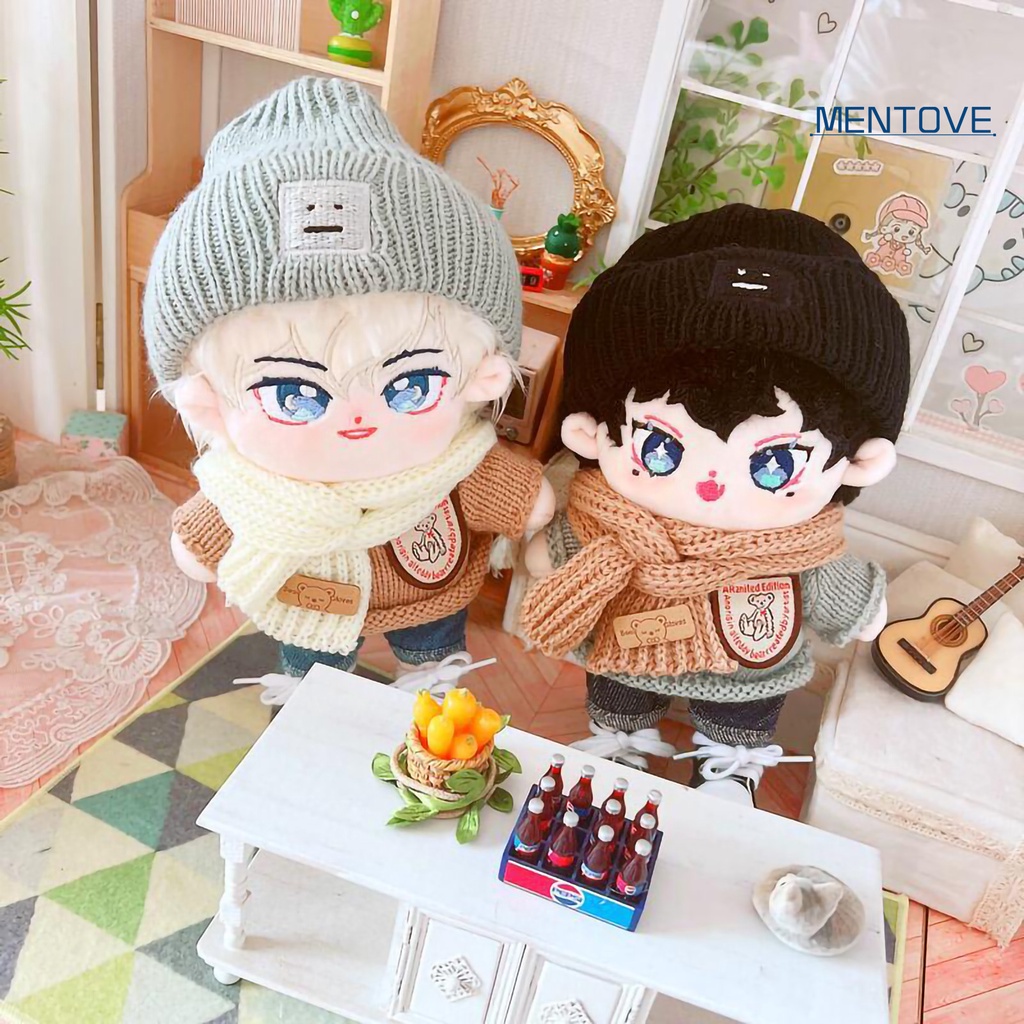 Áo Sweater Vải Cotton Dệt Kim 20cm In Hình Gấu Dễ Thương Cho Búp Bê