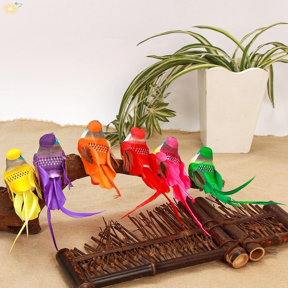 【VARSTR】Artificial Birds 12pcs Birthday Gift DIY Crafts Fake Animal Feather Birds