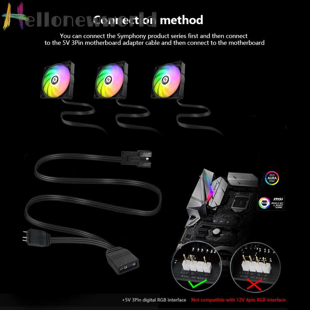 Dây Cáp Nối RGB 12V 4Pin / 5V 3Pin Cho Bo Mạch Chủ Giga / Microstar / A-sus