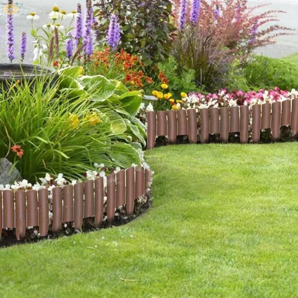 【VARSTR】Lawn Edging Garden Decoration Palisade Plastic Lawn Edging 5PCS Garden Decor