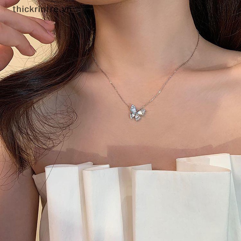 Vòng cổ Mặt Hình Bướm Đính Đá Zircon Thời Trang Cho Nữ