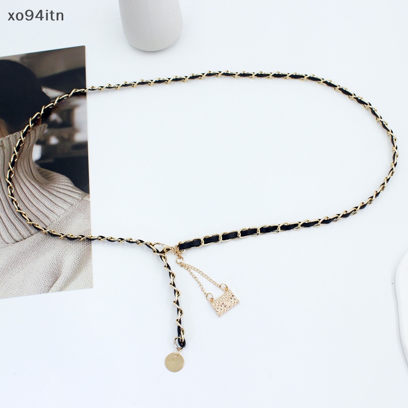 Thắt Lưng Da PU Khóa Móc Kim Loại Tua Rua Dài Điều Chỉnh Được Thời Trang Cho Nữ