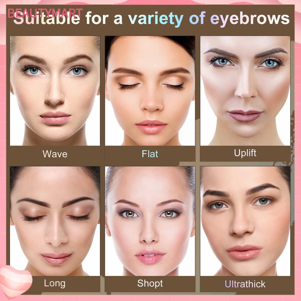 1 Bộ Phấn Kẻ Lông Mày beautymart Kết Cấu Tinh Tế Lâu Trôi Kèm Cọ Trang Điểm