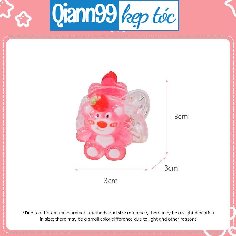 Kẹp tóc càng cua gắn sticker gấu dâu lotso đẹp hottrend có 3 răng / 5 răng càng cua xinh xắn