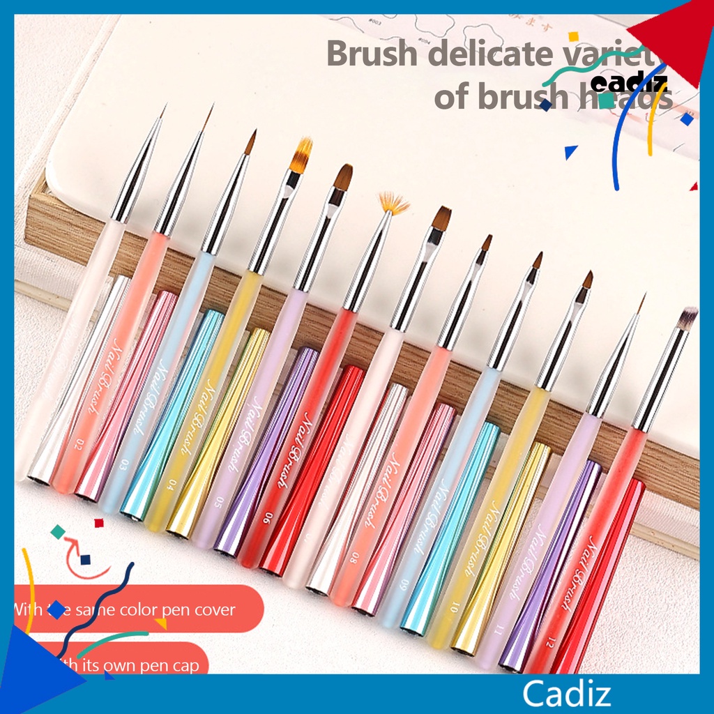 Cọ Trang Trí Móng Tay Lông Mềm Nhiều Màu Sắc Bằng Acrylic Chuyên Dụng Cho Salon