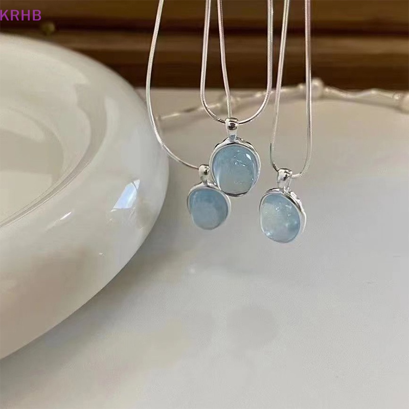 Vòng cổ Đính Đá Mặt Trăng Xanh Độc Đáo Thời Trang Cho Nữ Mới