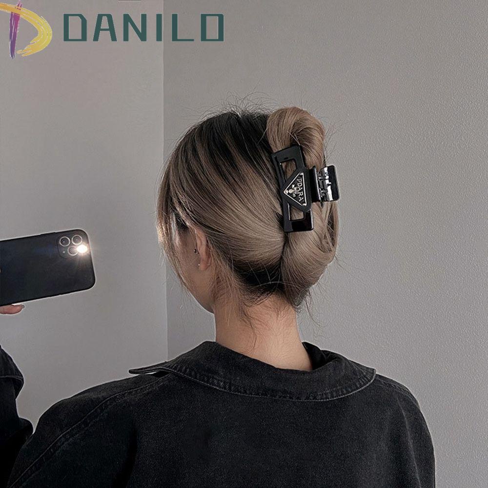 Danilo Kẹp Tóc Hình Tam Giác / Vuông Cỡ Lớn Màu Đen Thời Trang Mùa Hè Cho Nữ