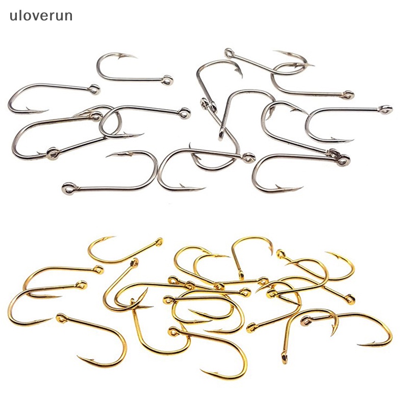 Uloverun Set 100 Lưỡi Câu Cá Bằng Thép carbon Màu Đen