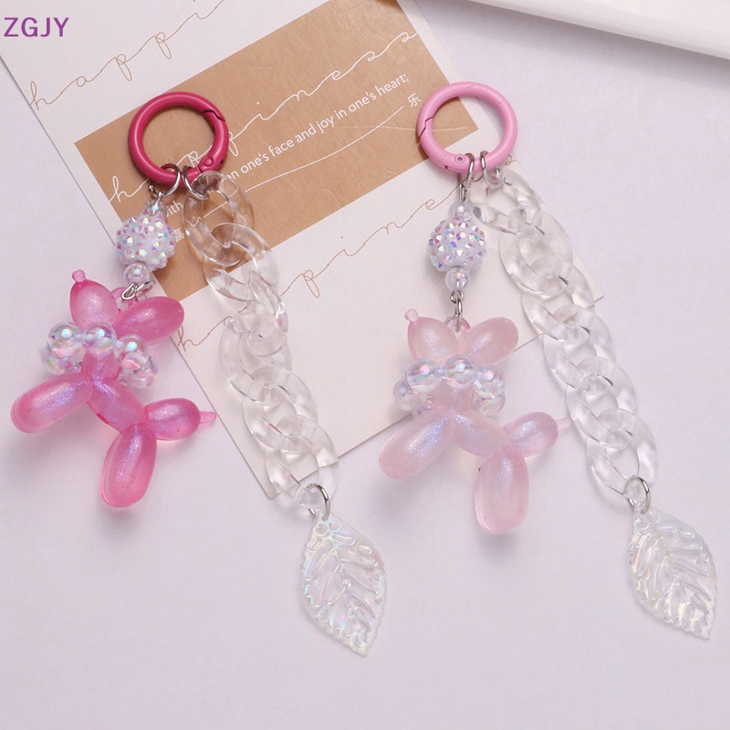 Móc Khóa Hình Cún Và Bong Bóng Dễ Thương Trang Trí Điện Thoại / Túi Xách Mới