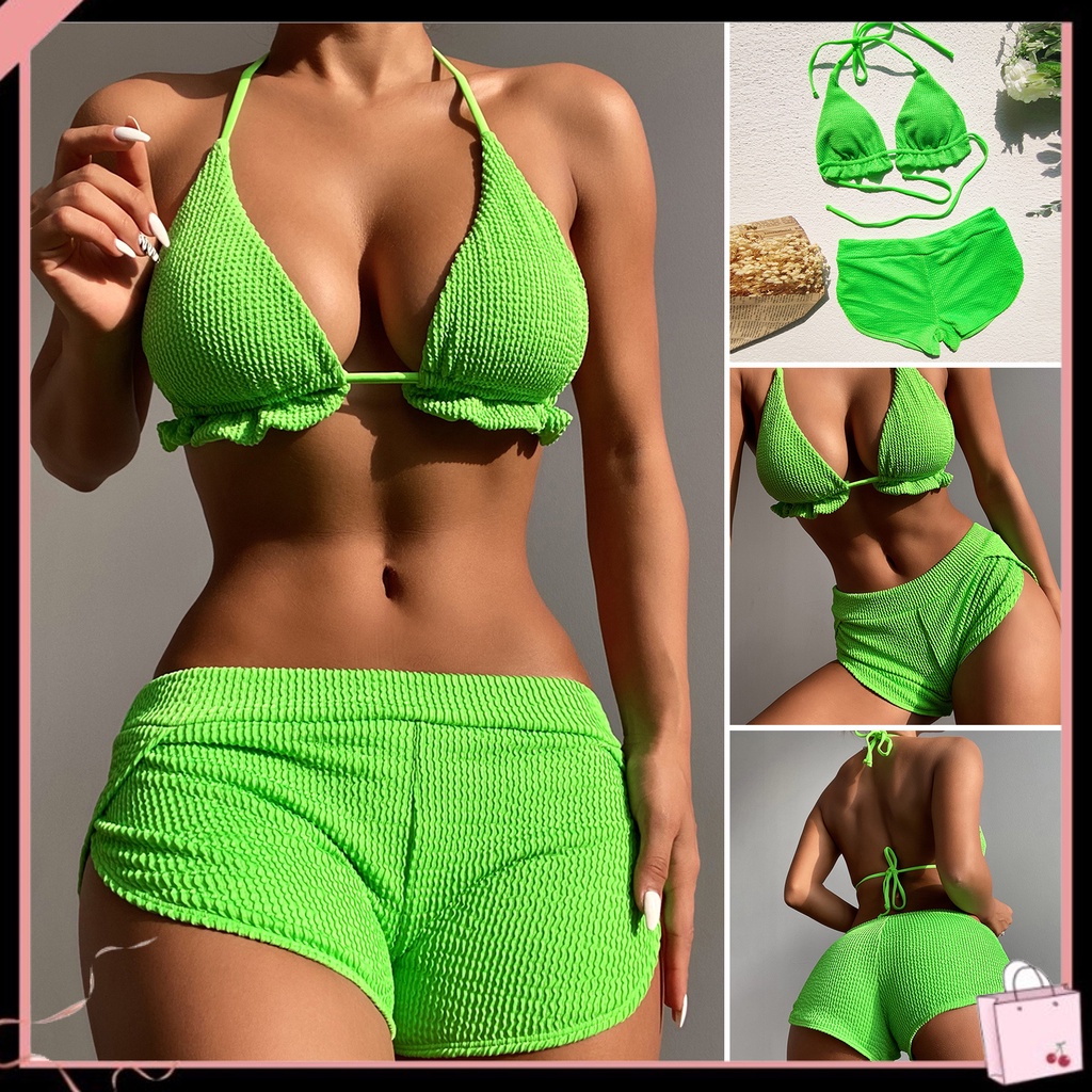 Bộ Đồ Bơi 2 Mảnh Màu Sáng Thoáng Khí Thời Trang Mùa Hè