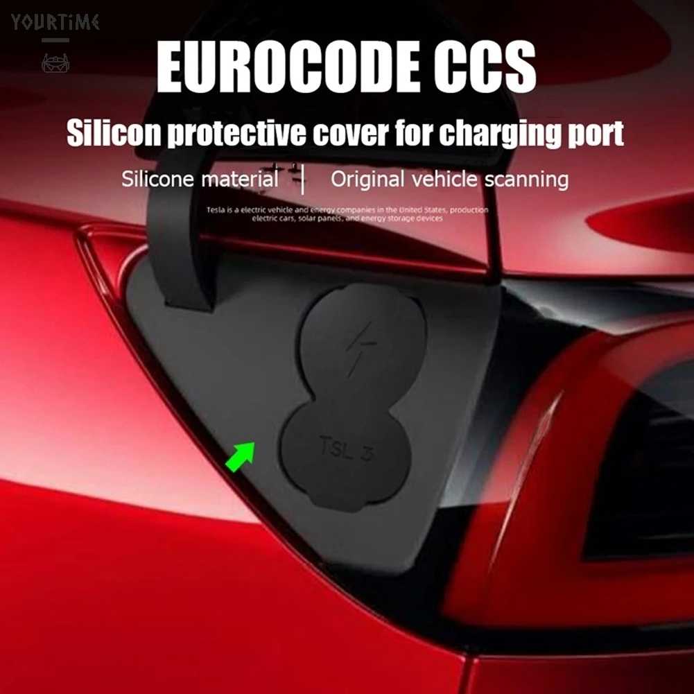 Miếng Silicone Bảo Vệ Lỗ Sạc Chống Nước Tiêu Chuẩn Châu Âu Cho Tesla Model 3 / Y