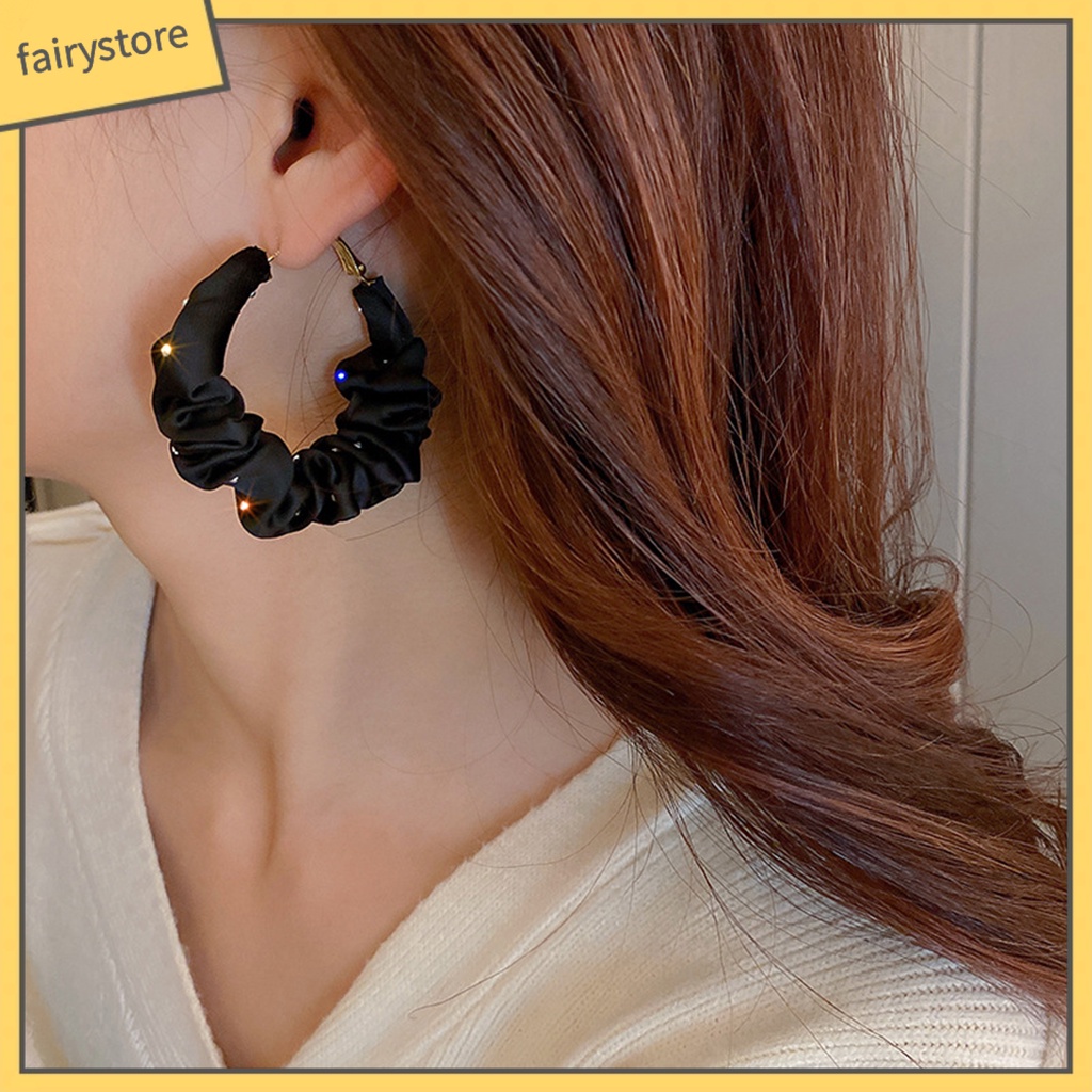 1 Đôi Bông Tai Hình Chữ C Đính Đá Lấp Lánh Thời Trang Dành Cho Nữ