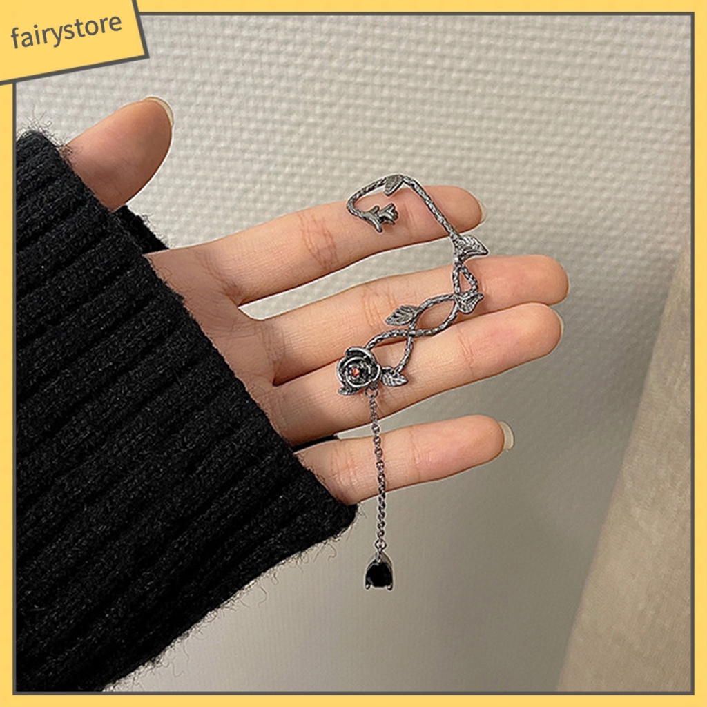 1 Khuyên Tai Kẹp Bằng Hợp Kim Không Gây Dị Ứng Phong Cách Cổ Điển