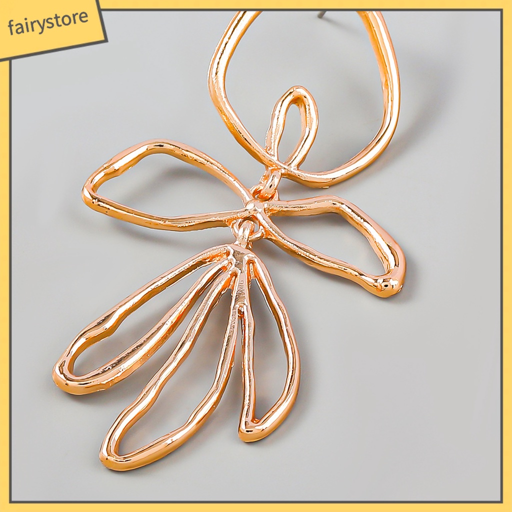 1 Đôi Bông Tai Hình Học Lớn Không Đối Xứng Bằng Hợp Kim Thời Trang Dành Cho Nữ