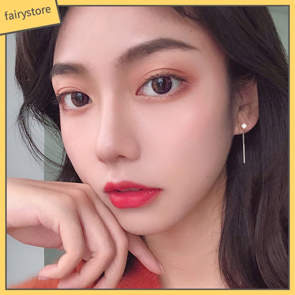 Bông Tai Hình Khối Lập Phương Dáng Dài Thời Trang Dành Cho Nữ