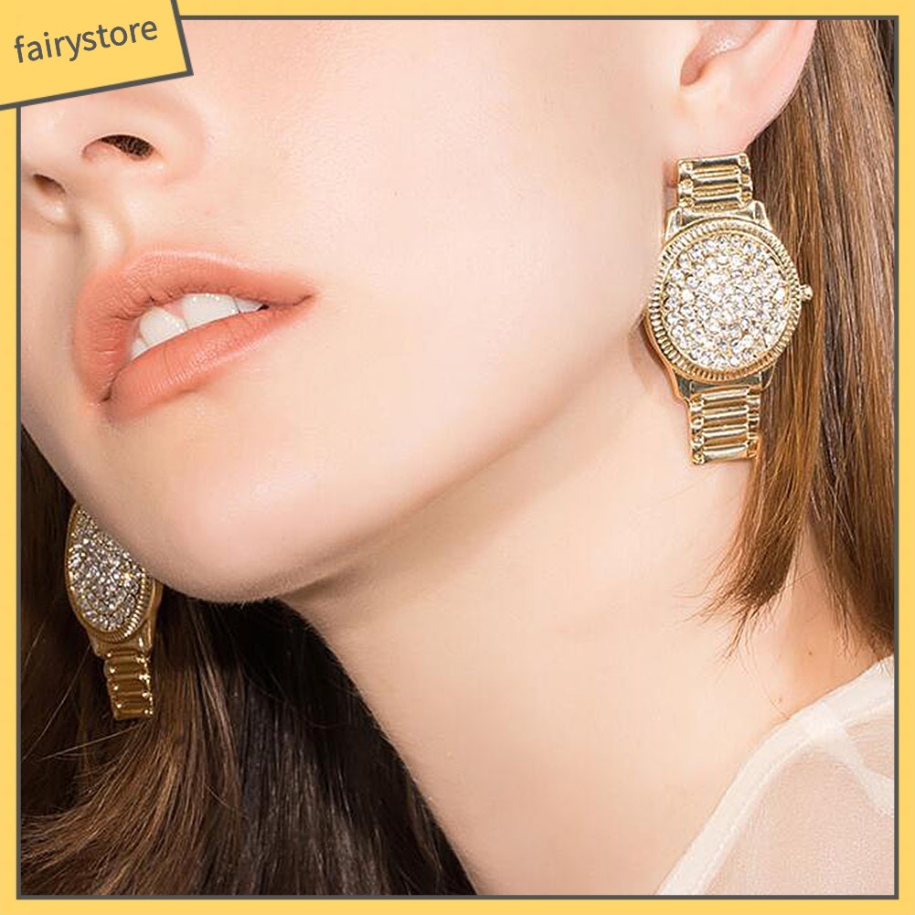 Bông Tai Hình Oval Đính Đá Thời Trang Dành Cho Nữ