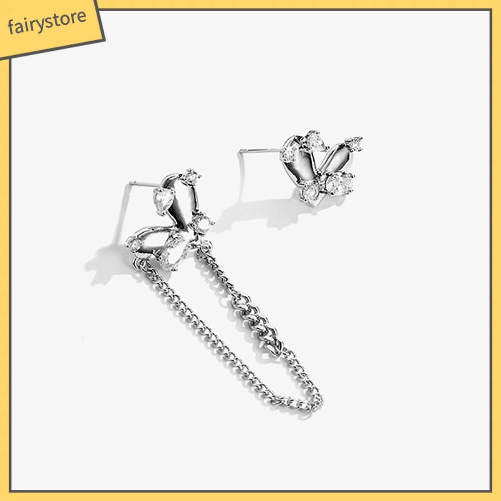 1 Đôi Khuyên Tai Hình Trái Tim Lấp Lánh Phong Cách Hàn Quốc