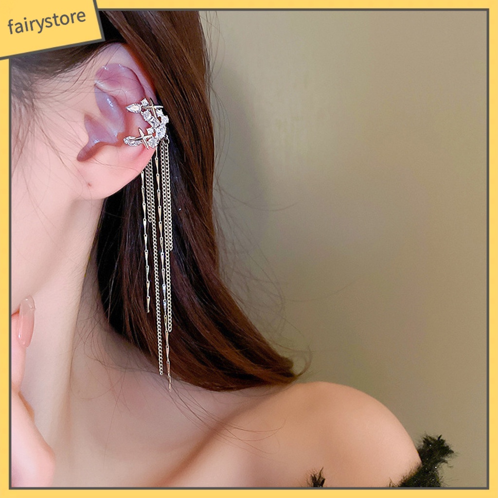 1 Cặp Khuyên Tai Dáng Dài Hình Học Đính Đá Zircon Sang Trọng Cho Nữ