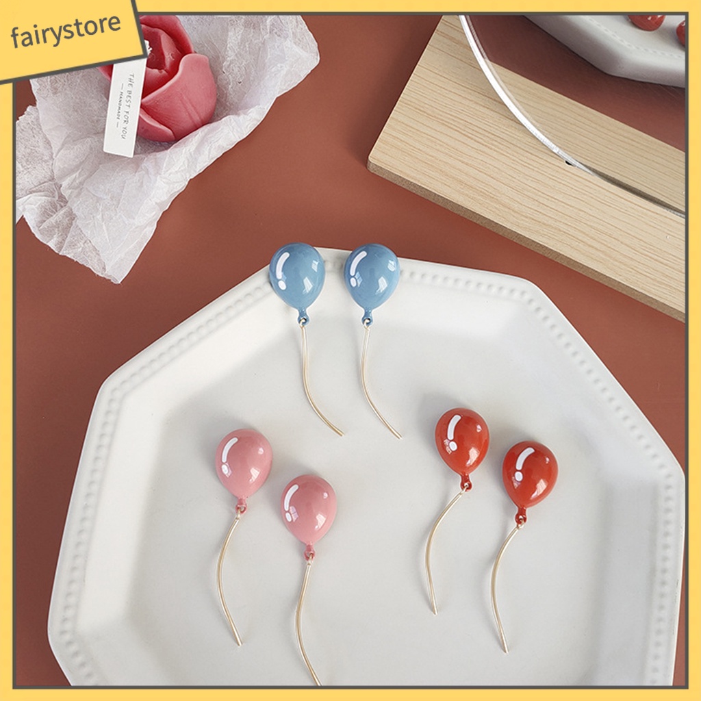 [FRO] Bông Tai Hình Học Phối Tua Rua Vẽ Hình Bong Bóng Dễ Thương Dành Cho Nữ Mặc Hàng Ngày