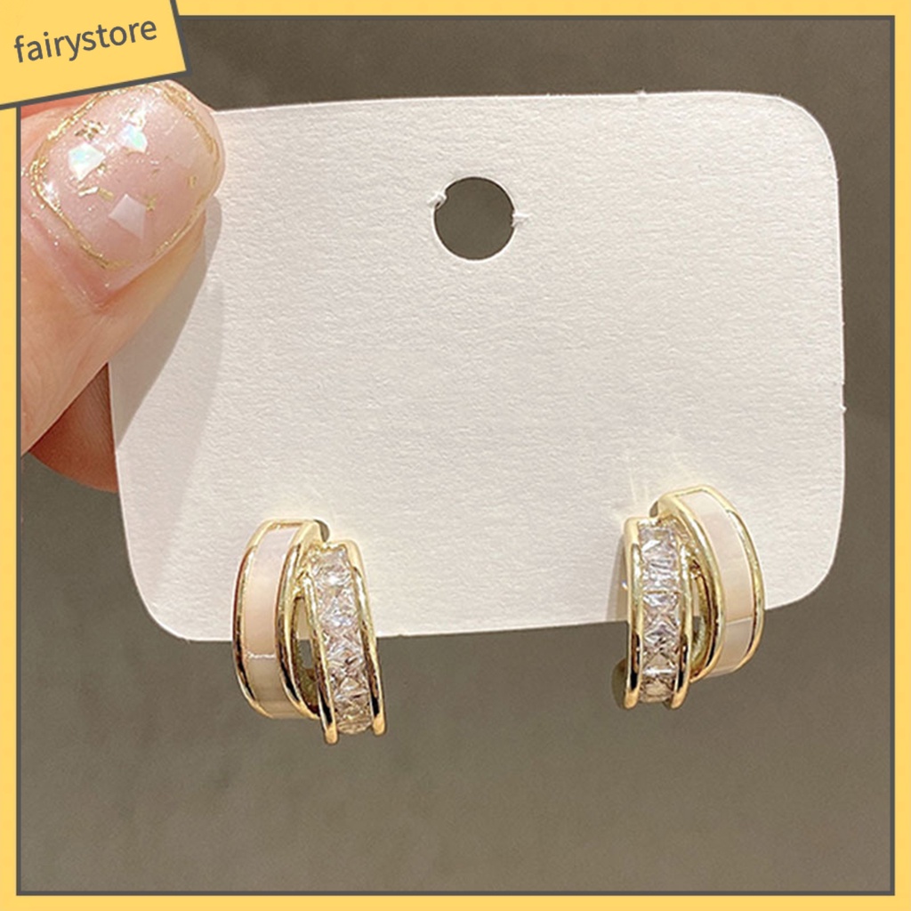 1 Đôi Bông Tai Hợp Kim Cong Chống Rỉ Sét Màu Sắc Tươi Sáng Dành Cho Nữ