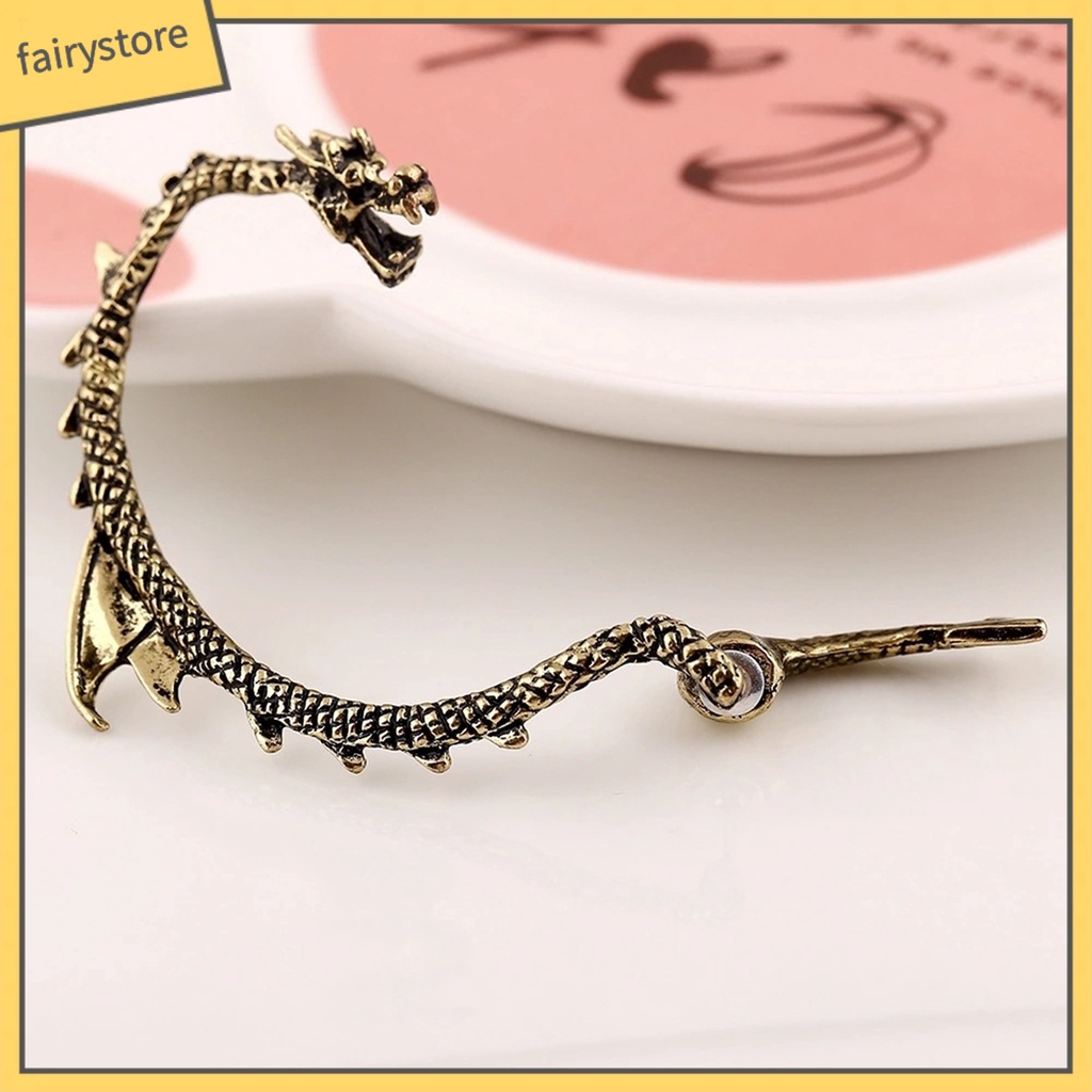 1 Khuyên Vành Tai Hình Rồng Phong Cách Gothic Punk Bằng Hợp Kim