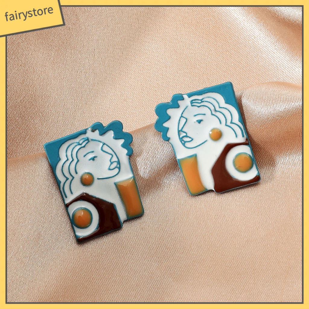 [FRO] Bông Tai Hợp Kim Họa Tiết Chân Dung Maya Sacrificial Thời Trang Dự Tiệc