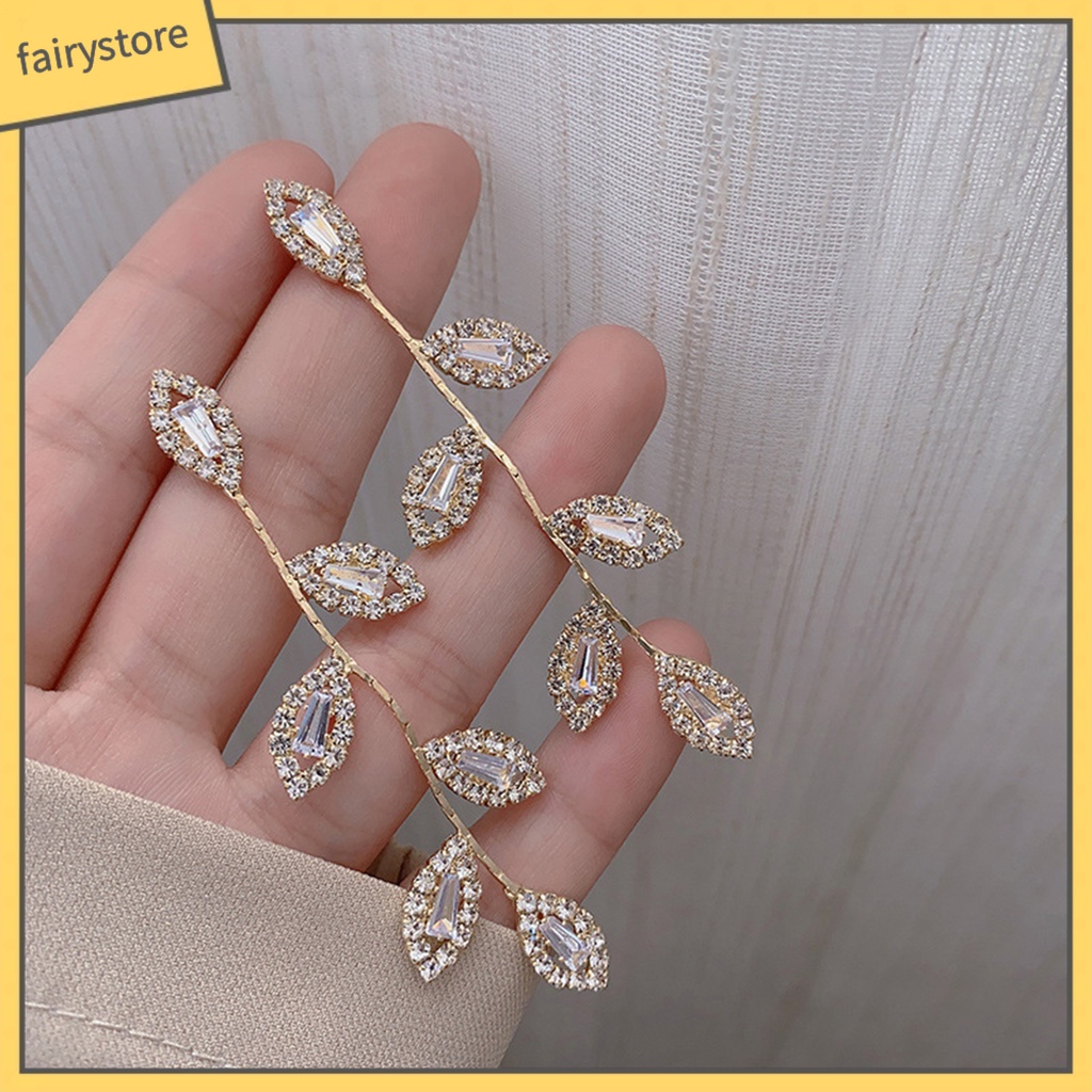 1 Đôi Bông Tai Dáng Dài Đính Đá Thời Trang Dự Tiệc