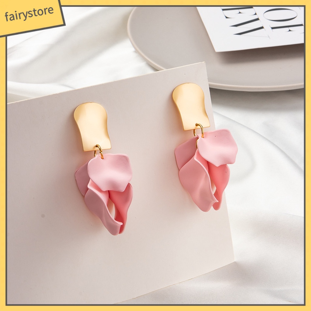 1 Cặp Bông Tai Thả Vỏ Sò / Hình Học Bằng Acrylic Thời Trang Thanh Lịch Dễ Phối Đồ Cho Nữ