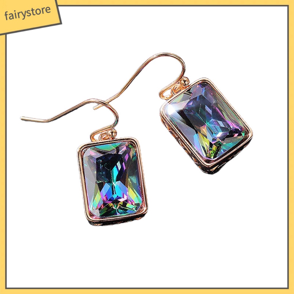 1 Đôi Bông Tai Hình Giọt Nước Đính Đá Zircon Nhiều Màu Sang Trọng