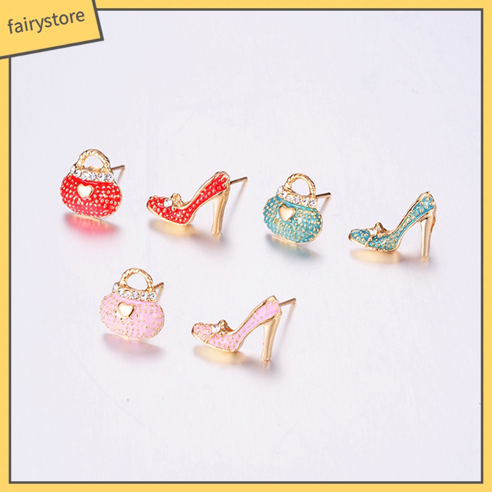 Khuyên Tai Hình Túi Xách Và Giày Cao Gót Thời Trang Cho Nữ