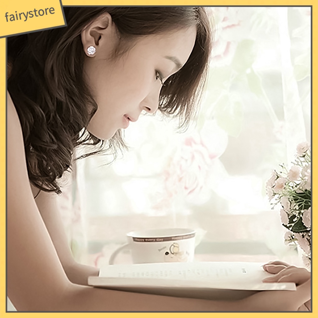 1 Đôi Bông Tai Mạ Bạc Hình Hoa Lãng Mạn Thời Trang Dành Cho Nữ