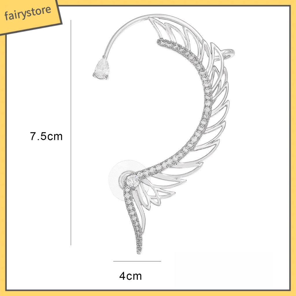 1 Đôi Bông Tai Hình Cánh Đính Đá Lấp Lánh Thời Trang Cho Nữ