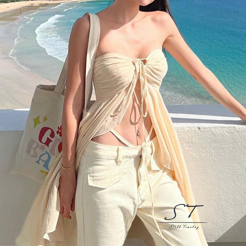 Áo Ống CY03 Hở Lưng Thiết Kế Xẻ Tà Thời Trang Quyến Rũ Cho Nữ