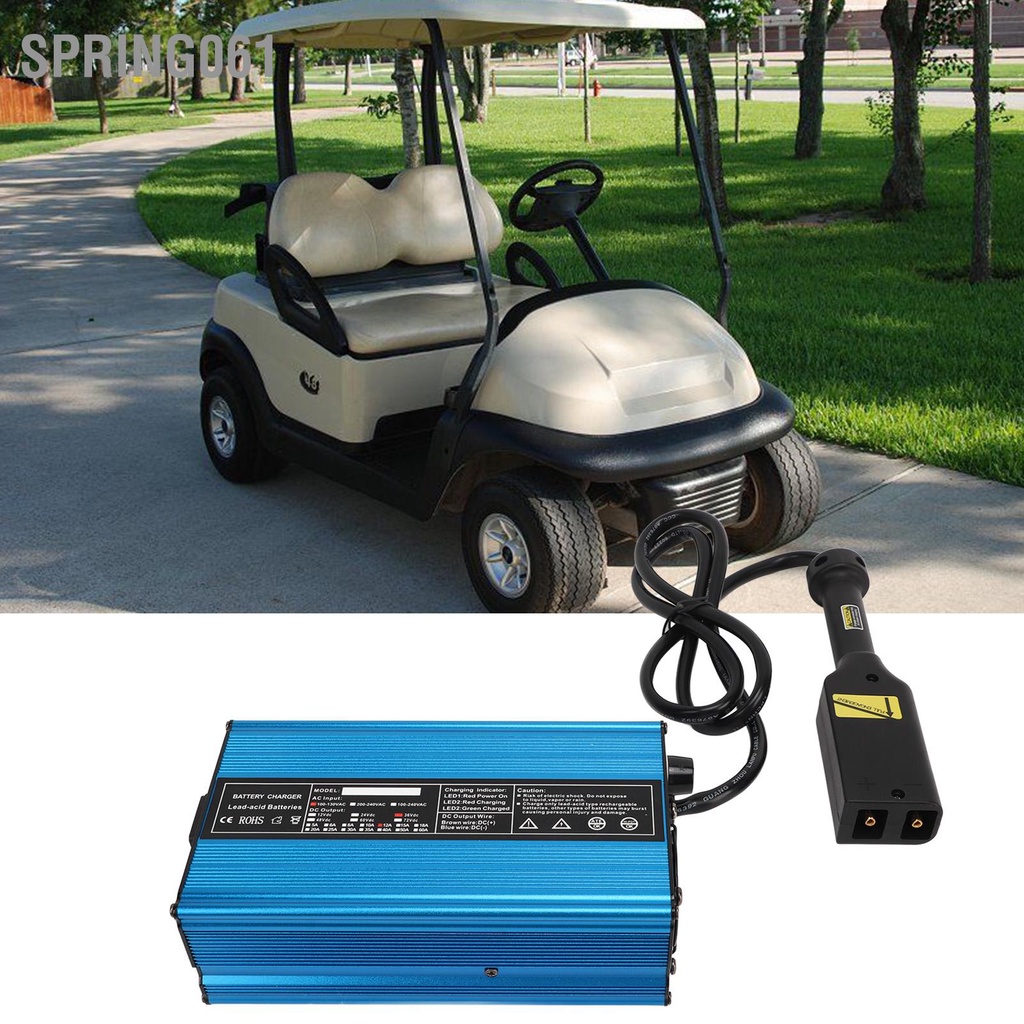 Spring061 Bộ sạc pin xe chơi gôn DC 36V 12A Sạc thông minh D Style US CẮM AC 110‑130V Thay thế bảo vệ cho E‑Z‑GO