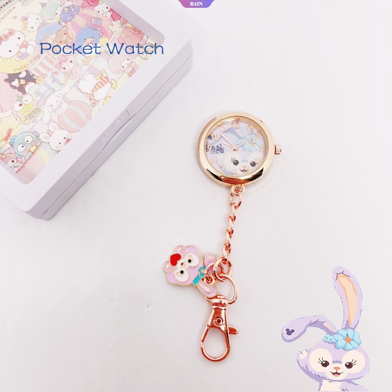 Đồng Hồ Bỏ Túi Gắn Móc Khóa Hình Hello Kitty Sanrio Kuromi Cinnamoroll My Melody Pom Pom Purin Ngôi Sao Đôi Pochacco StellaLou Linaell Thời Trang Cho Nữ Sinh [Mưa]