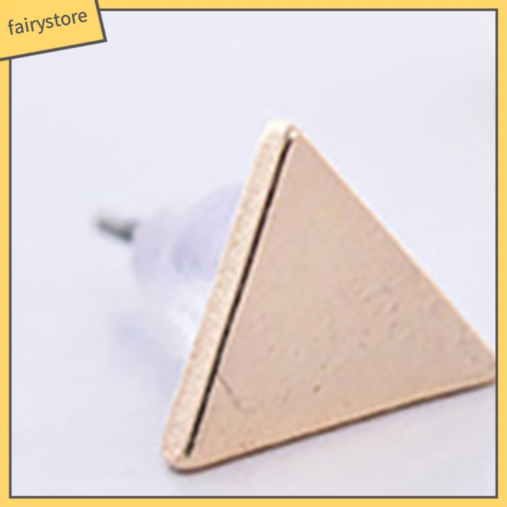 1 Đôi Bông Tai Hình Tam Giác Bằng Hợp Kim Phong Cách Punk Thời Trang