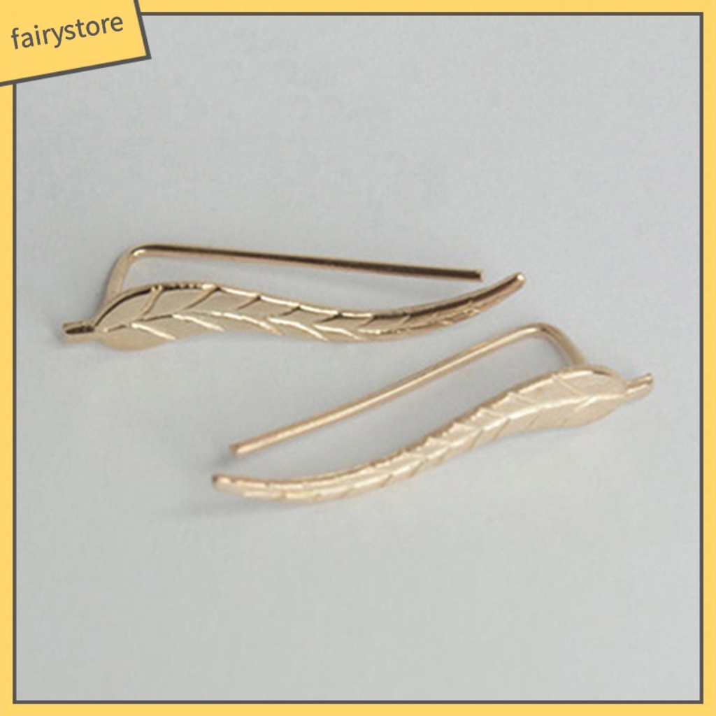 1 Đôi Bông Tai Hình Chiếc Lá Bằng Hợp Kim Thời Trang Dành Cho Nữ