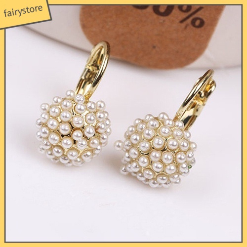 Bông Tai Đính Ngọc Trai Giả Thanh Lịch Dành Cho Cô Dâu