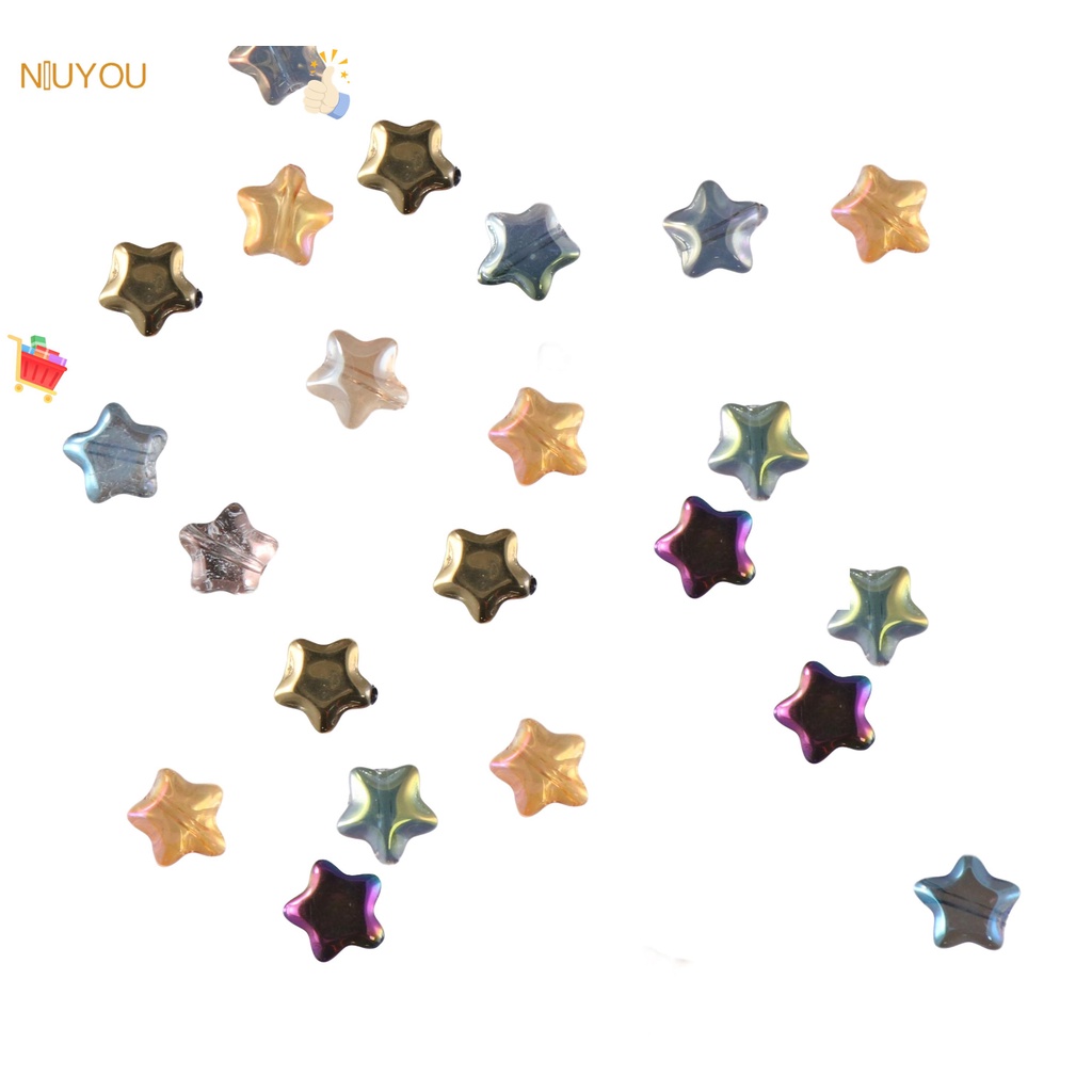 200 Hạt Xỏ Lỗ Hình Ngôi Sao Nhiều Màu Sắc Kích Thước 8mm Dùng Để Làm