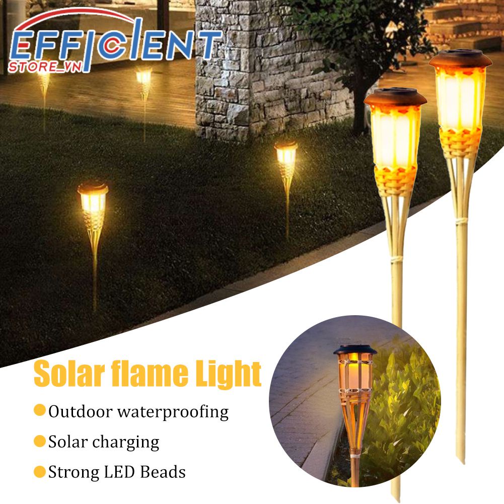 Led mô phỏng tre năng lượng mặt trời ánh sáng sân vườn ngọn lửa cỏ ánh sáng ngoài trời không thấm nước tự động cảm biến ánh sáng đường phố hiệu quả. Store VN